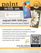 August 16th - Soul Needs a Community Space - DeLand - DIY Paint & Sip - Flamingos & Jellyfish