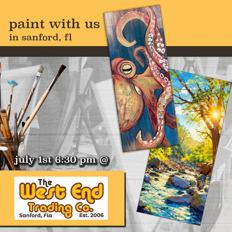 July 1st - West End - Sanford - DIY Paint & Sip - Tentacles or Glimmering Waters