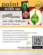 November 11th - Gator Joe’s Beach Bar And Grill - Ocklawaha - DIY Paint & Sip - THE GRINCH