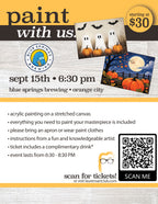 September 15th - Blue Springs Brewing - Orange City - DIY Paint & Sip - Pumpkins