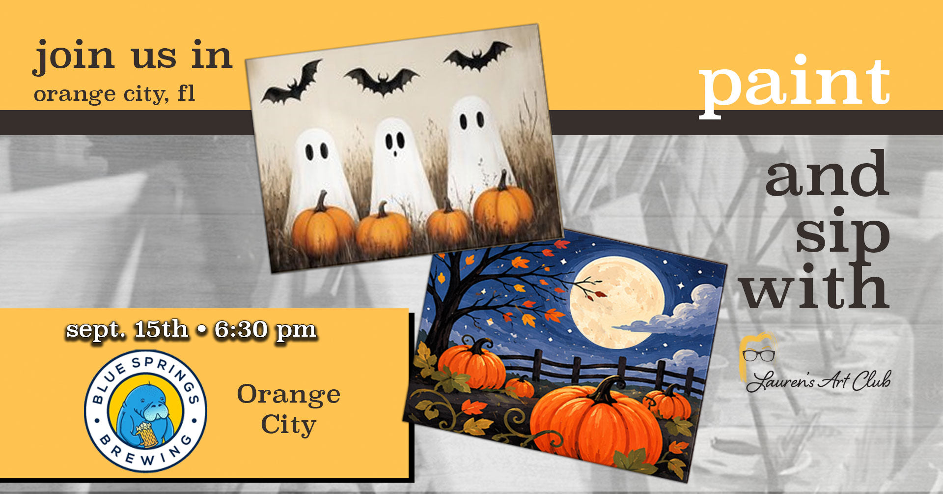 September 15th - Blue Springs Brewing - Orange City - DIY Paint & Sip - Pumpkins