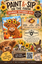 September 26th - Rustic Ranch - New Smyrna Beach - Highland Cow Paint and Sip - Fall Ya'll